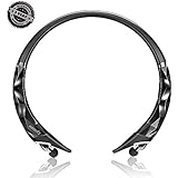 Retractable earbuds, LSCHARM Wireless Stereo Sweatproof Retractable Neckband Headset Noise Cancelling Earbuds with Mic