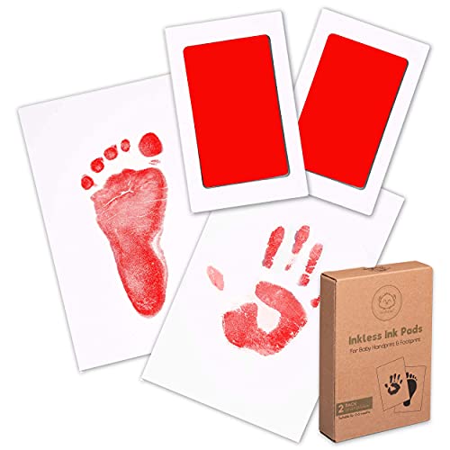 2Pack Inkless Hand and Footprint Kit Ink Pad for Baby Hand and