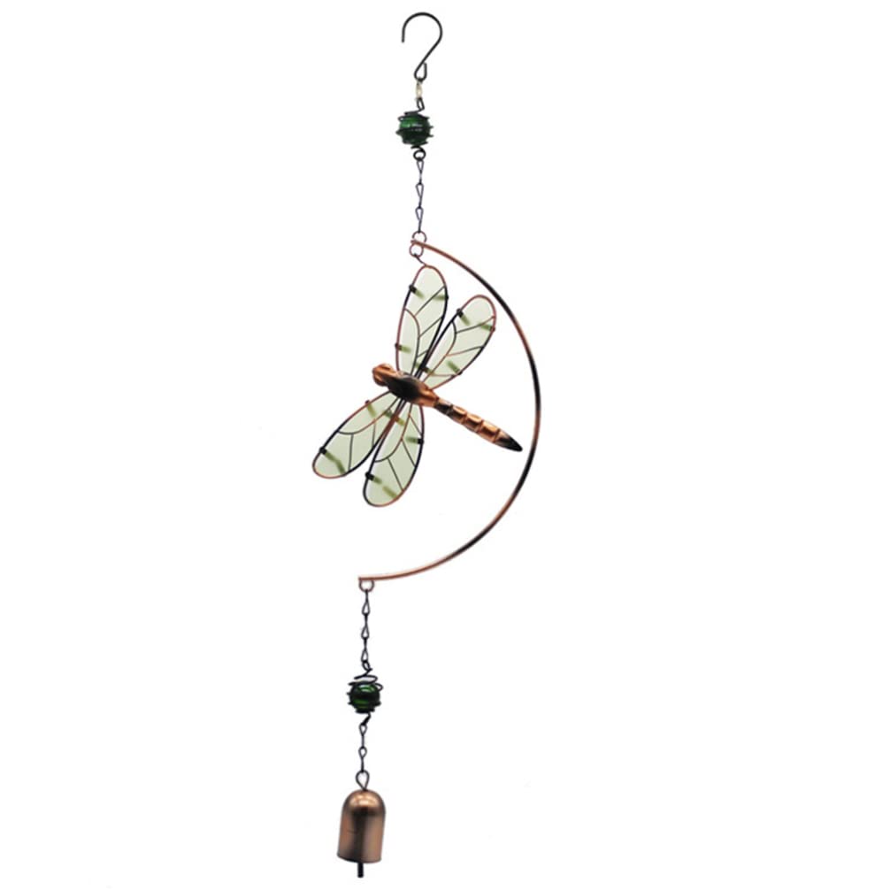 Luminous Wind Chimes Hanging Wind Bell Dragonfly Shaped Ornaments Home Car Decoration Birthday (Wind Chime)