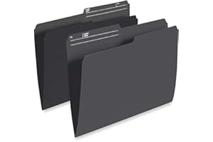 Pendaflex File Folders, 1/2 Cut Tab, Letter Size, Black, Durable Paper Stock, 100/Box, Ideal for Office/Home/School Organizat
