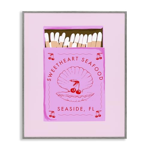 Stupell Industries Sweetheart Seafood Matchbox Black Framed Giclee Art, design…