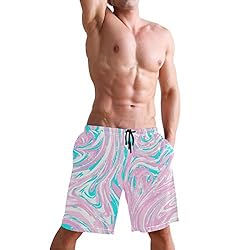 Men's Summer Cool Swim Trunks Quick Dry Abstract