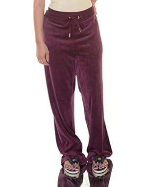 Womens Plus Velour Wide Leg Athletic Pants Purple 3X