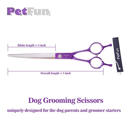 PetFun Dog Grooming Scissors, Pet Grooming Scissors Reversible Curved