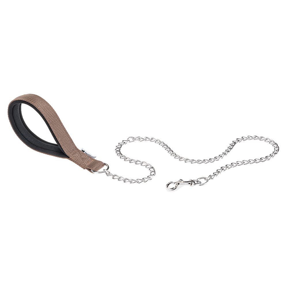 Ferplast DAYTONA GM Extra-Strong Dog Lead - Soft Padded Handle - Metal Chain - Italian Design - 100 x 2.5 cm, Brown — image 1