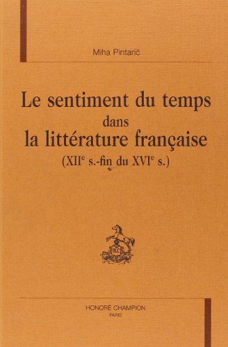 Le  sentiment du temps dans la littérature française