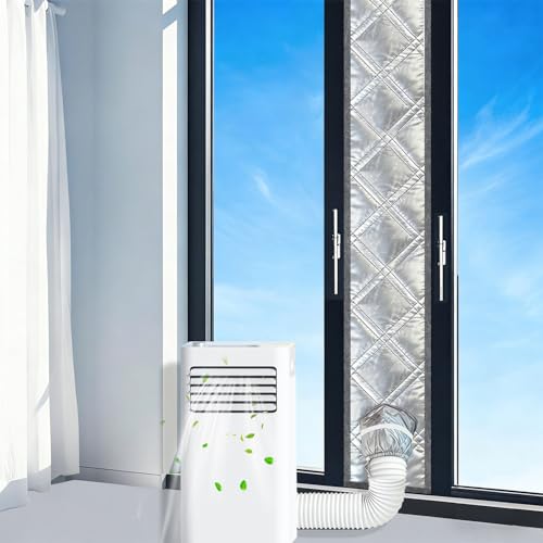Aozzy 250 cm Sliding Door Seal for Mobile Air Conditioner, 3 Thickened Layers Aluminium, Cotton and Oxford, 100% Waterproof, Thermal Insulation, No Cold Air Leak for Sliding Glass Door/Window