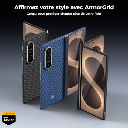 BENKS Samsung Galaxy Z Fold 8 Ultra Case with Tempered Glass, Aramid Fiber Kevlar Ultra Thin Rugged Case with Hinge Protection, Compatible MagSafe, ArmorGrid Air Grand Combo
