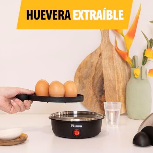 EK-3076 – Cocedor de huevos, para 7 huevos, color acero inoxidable