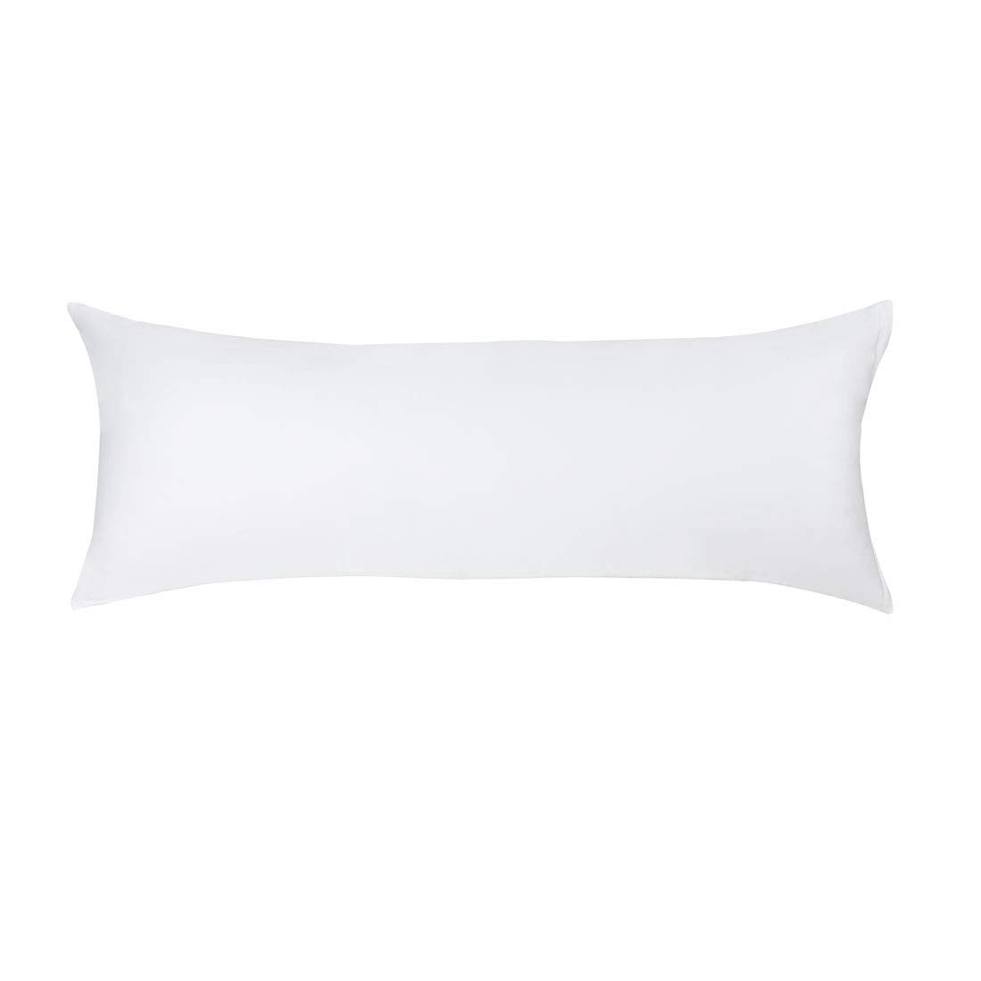 PiccoCasa Body Pillow Cover Pillowcase, 300 Thread Count, 100% Long Staple Combed Cotton, Body Pillow Case with Zipper Closure Snow White Body(51x152cm)