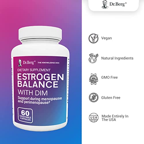 Dr. Berg’s Estrogen Balance with DIM Diindolylmethane Natural Estrogen Supplements for Women