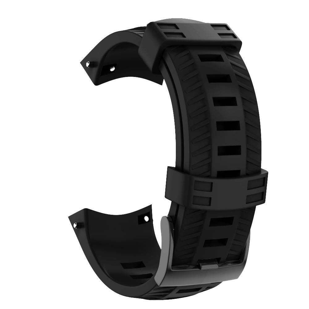 INF 24mm Soft Silicone Watch Strap Compatible with Suunto 7/9/9 Baro/Spartan Sport Wrist HR/Suunto D5/Sportwatch, Stainless Steel Buckle, Quick-Release Pins, Waterproof Sweatproof, Breathable Adjustab
