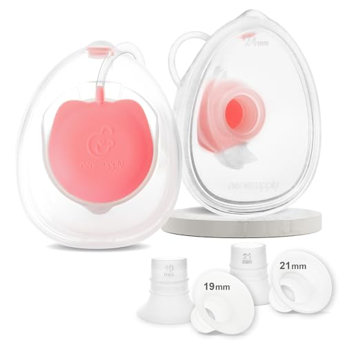 Nenesupply Handsfree Wearable Breastmilk Collection Cara Cups Caracups Compatible with Spectra S1 S2 9 Plus Breast Pumps 24mm Silicone Flanges Replacement for Spectra Pump Parts 19 21mm Inserts
