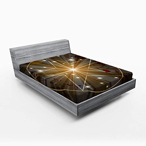 Ambesonne Pentacle Fitted Sheet Set, Medieval