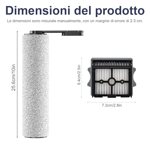 3 Brush Head and 3 Filters Accessories for Tineco Floor One Stretch S6 / S6 Stretch Lite / Switch S6 Stretch/Switch S7 Stretch/ S7 Stretch Steam/ i6 Stretch/ i5 Stretch/ S9 Artist Nass Vacuum Cleaner
