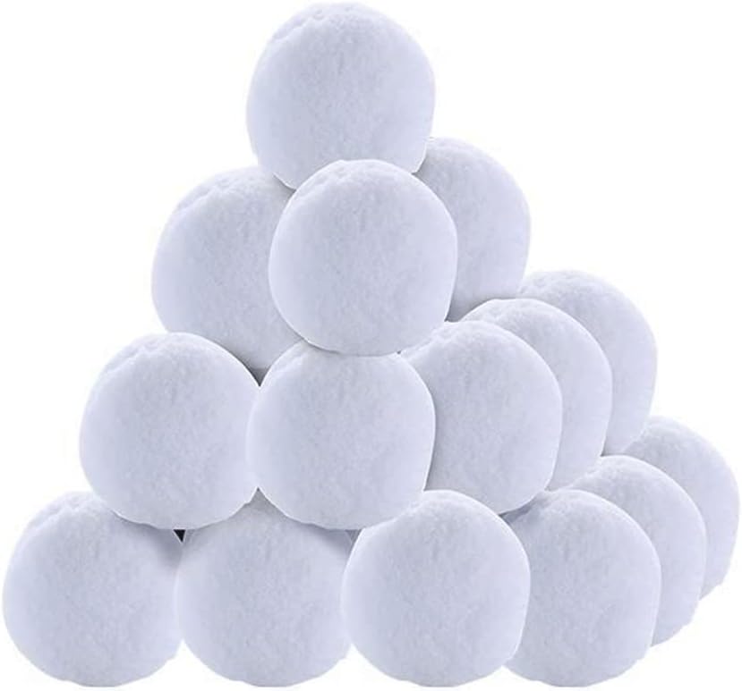 Artificial Snow - BXEBUI Indoor Snowball Fight Set 3 Inch, Fake Snowball Xmas Decoration, Plush Snow Ball Fun for Kids Adults Indoor Outdoor Play (100)