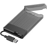 ineo 2.5" USB 3.0 Tool-less External Hard Drive Enclosure for 2.5 inch 9.5mm &amp; 7mm SATA HDD SSD with UASP Supported and Screwless - Grey [T2573G]
