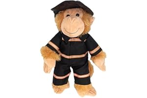 TEDDY MOUNTAIN Black Firefighter w/Hat Teddy Bear Clothes Fits Most 14" - 18" Build-A-Bear and Make Your Own Stuffed Animals