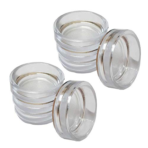 Clear Castor Cups 38mm Protect Wooden, Laminate, Tiled Floors and Carpets from Wheel Damage and Scratches Caused by Chair, Bed, Sofa and Table Legs (8, Small)