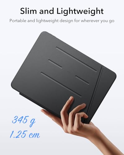 ESR for iPad Air 11 Inch Case M3/M2 (2025/2024), iPad Air 5th/4th Gen (2022/2020), Vertical Stand Cover, Multi Stand Angles, Ultra-Stable Case with Pencil Holder, Auto Wake/Sleep, Black