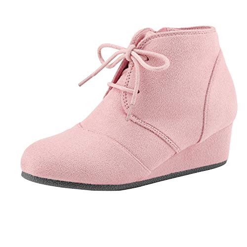 pink wedge booties