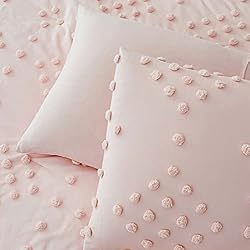 Geniospin Pink Comforter Set Queen, Pom Pom Tufted