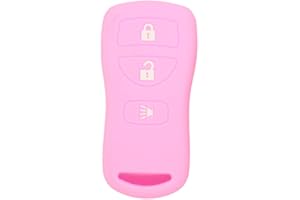 SEGADEN Silicone Cover Protector Case Holder Skin Jacket Compatible with NISSAN 3 Button Remote Key Fob CV2507 Pink