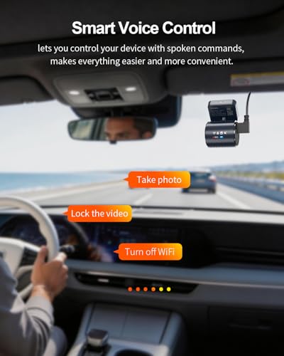 KAWA 4K Front Mini Dash Cam, Voice Control, Stealth Screen, 2K HDR NightEagle Engine Car Camera, Built-in Wi-Fi 6 and GPS, 24/7 Buffer Parking Mode, Support 256GB Max