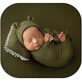 Vemonllas Newborn Baby Boy Girl Photography Props Bow Wrap, Posing Aid, Hat and Blanket Set of 4 Pcs