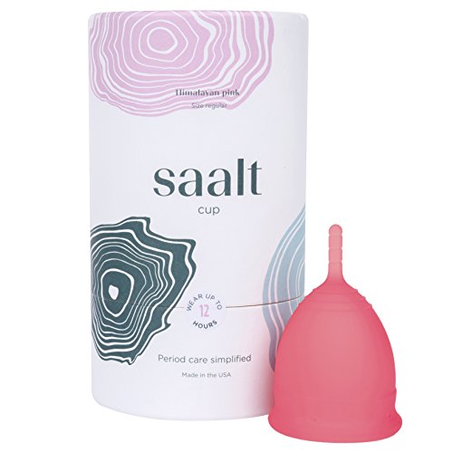 Saalt Menstrual Cup – Reusable Period Cup – Made for Comfortable, Leak-Free Protection Up to 12 Hours – BPA & Latex Free – Includes Cup & Carry Bag (Regular, Himalayan Pink)
