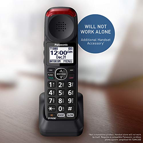 Panasonic KX-TGMA44B Amplified Additional Cordless Handset for KX-TGM430B, Black