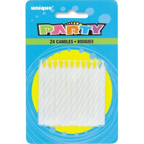 White Spiral Birthday Candles