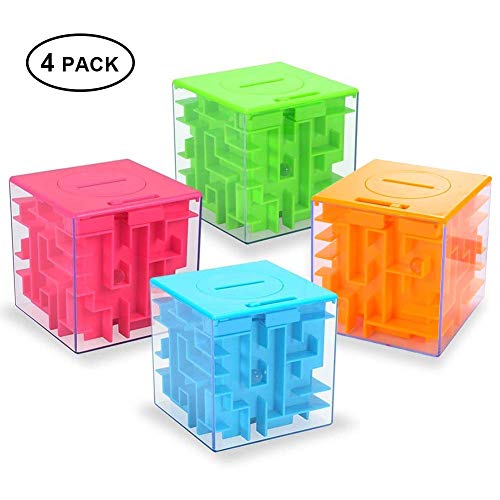Money Maze Puzzle Box, Twister.CK Money Holder Puzzle for Kids and Adults Birthday (4PACK)