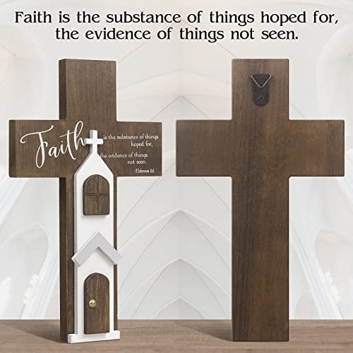 FEKOTS Wall Wooden Cross,wooden wall cross home decor,6x10 inch crosses for wall,Wooden Wall Hanging Cross (classic)