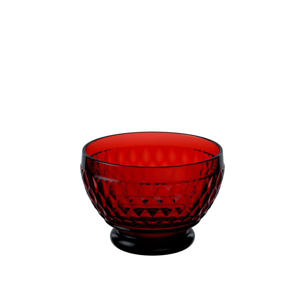 Villeroy & Boch Boston Coloured Dessert Bowl, 430 ml, Crystal Glass, Transparent/Red — image 1