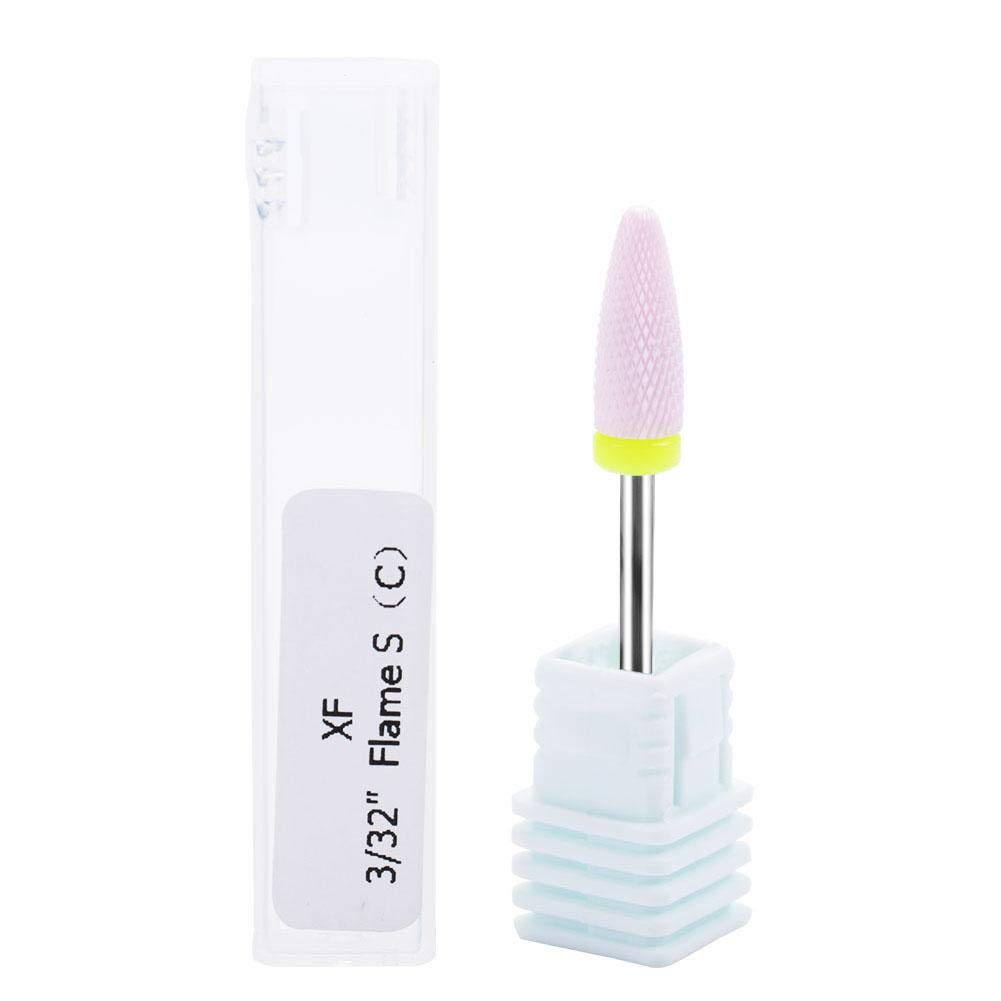 Professional nail grinding head for nails, 5 types of ceramic cylinder shape grinding tip nails drill nail art drill polishing head nail drill machine(20ST)