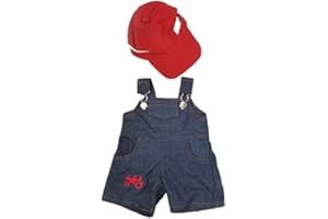 PLUSH TOYS WONDERLAND Farmer Outfit for Stuffed Toy - Fit Most 14"-18" Soft Toys, Farmworker Costume Dress Up Set Teddy Bear, Plushie Gifts, Loved One!