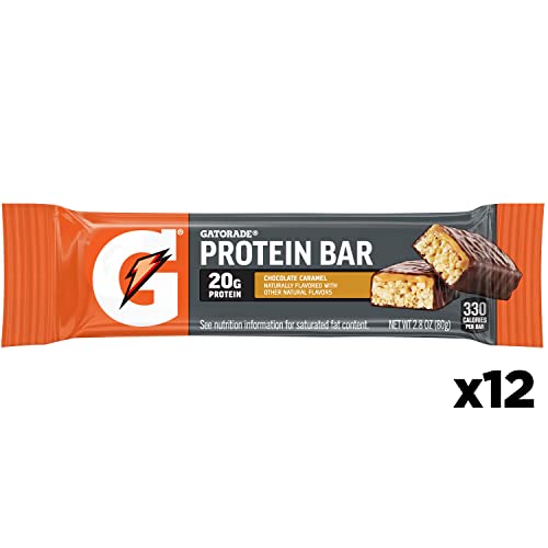 Gatorade Whey Protein Bars, Chocolate Caramel,12 Count (Pack of 1