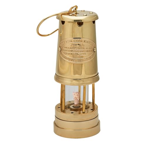 Oil Lamp - 8.5” Decorative Miners Lamp with Antique-Style Solid Brass Body and…