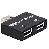 BUBUCAM Mini USB Hub 2 Ports USB 2.0 Splitter Charger Adapter Converter Kit for Mobile Phone PC Computer Tablet Mouse Keyboard