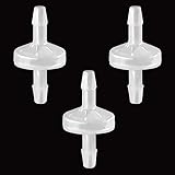 Uxcell 5-Pack One Way Check Valve, 1/2" Barb Hose Non Return Plastic Ozone Resistance Check Valve 2 46 White