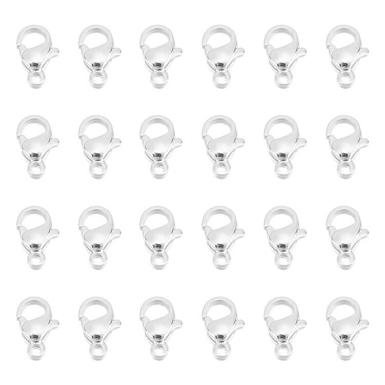 UNICRAFTALE 50Pcs Stainless Steel Lobster Claw Clasp 925 Sterling Silver Plated Necklace Clasps Fastener Hook End Chain Clasps Closures Jewelry Findings Connector for Necklace Making