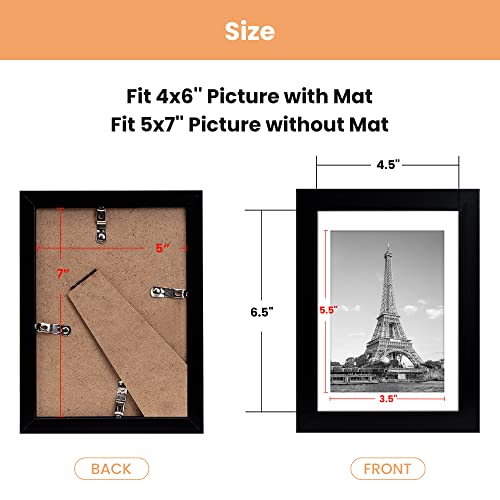 upsimples 5x7 Picture Frame Set of 10, Display Pictures 4x6 with Mat or