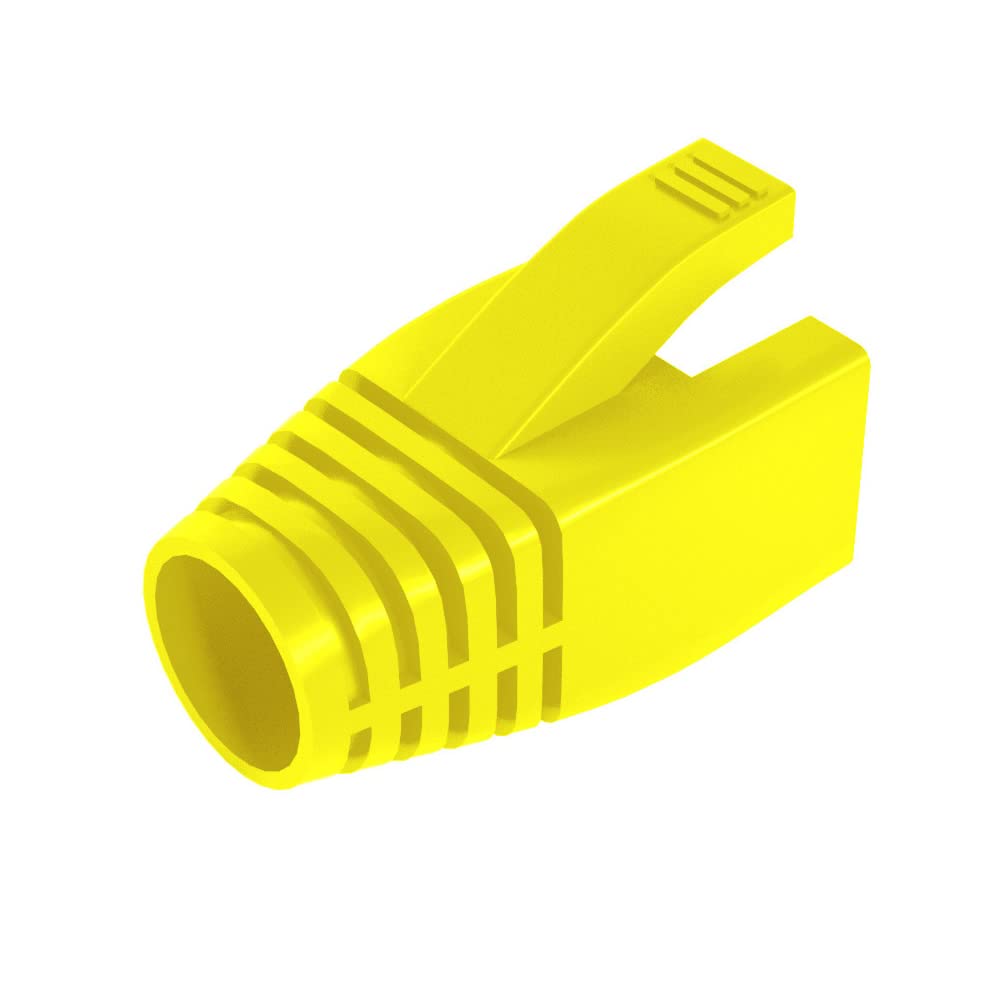 VIVOCH 50 Pcs Cat6 Cat6A Cat7 Strain Relief Boot, RJ45 Plug Connector Cover Modular Network Plug Connector Cap Cable Connector Boots, Yellow