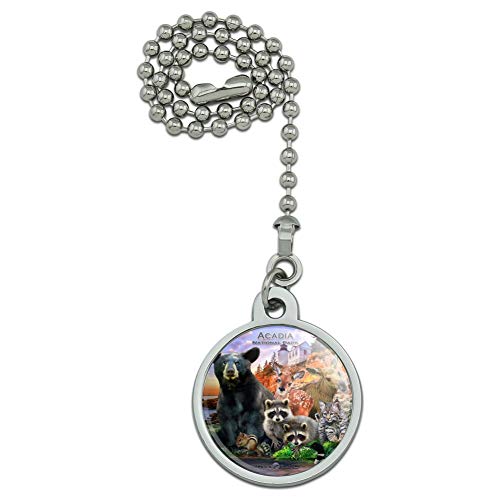 GRAPHICS & MORE Acadia National Park Maine ME Animals Bear Racoon Deer Moose Ceiling Fan and Light Pull Chain