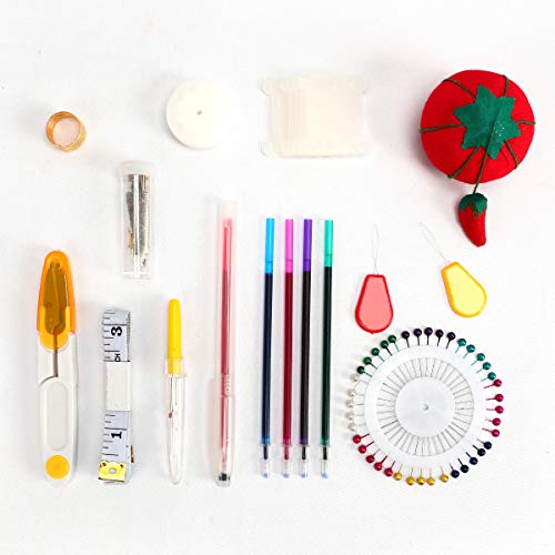 Embroidery Starter Kit with Instruction, 100 Colors Threads, 40 Sewing Pins, 3 Pieces Aida Cloth, Embroidery Hoops Set,Full Range Embroidery kit Cross Stitch Tool Kit for Adults Beginners (White-1)