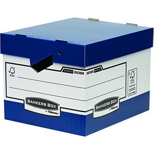 Bankers Box System Heavy Duty Ergo Box (ergonomischer Tragegriffen) 10 Stück blau/weiß