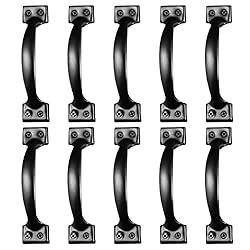 DOITOOL 10PCS Barn Door Handles Black Gate Handles