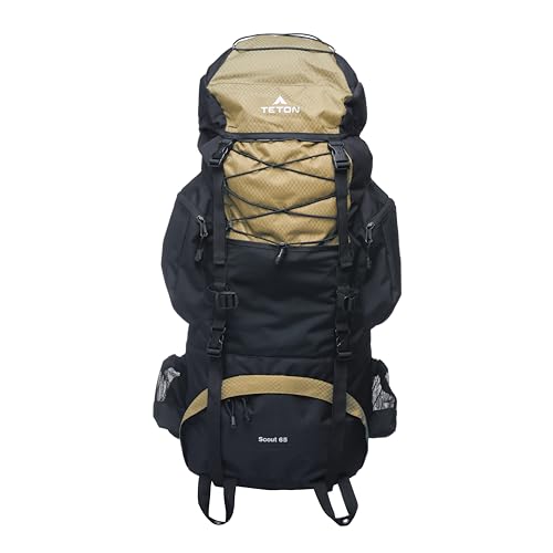 Teton 65L Scout Internal Frame Backpack for Hiking, Camping, Backpacking, Trave…