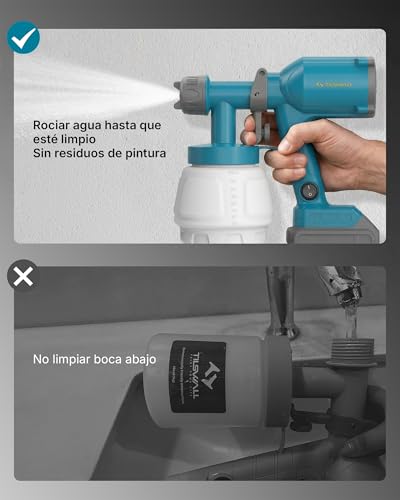 Tilswall Ultra-light Cordless Electric Paint Gun, Paint Sprayer Battery 18V, Tank 1000ml, 2 Nozzles 3 Patterns, Paint Gun Walls and Furniture